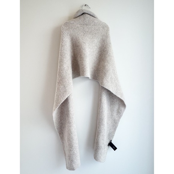 Zara Beige Knit Scarf with Zip Collar - Picture 8 of 9